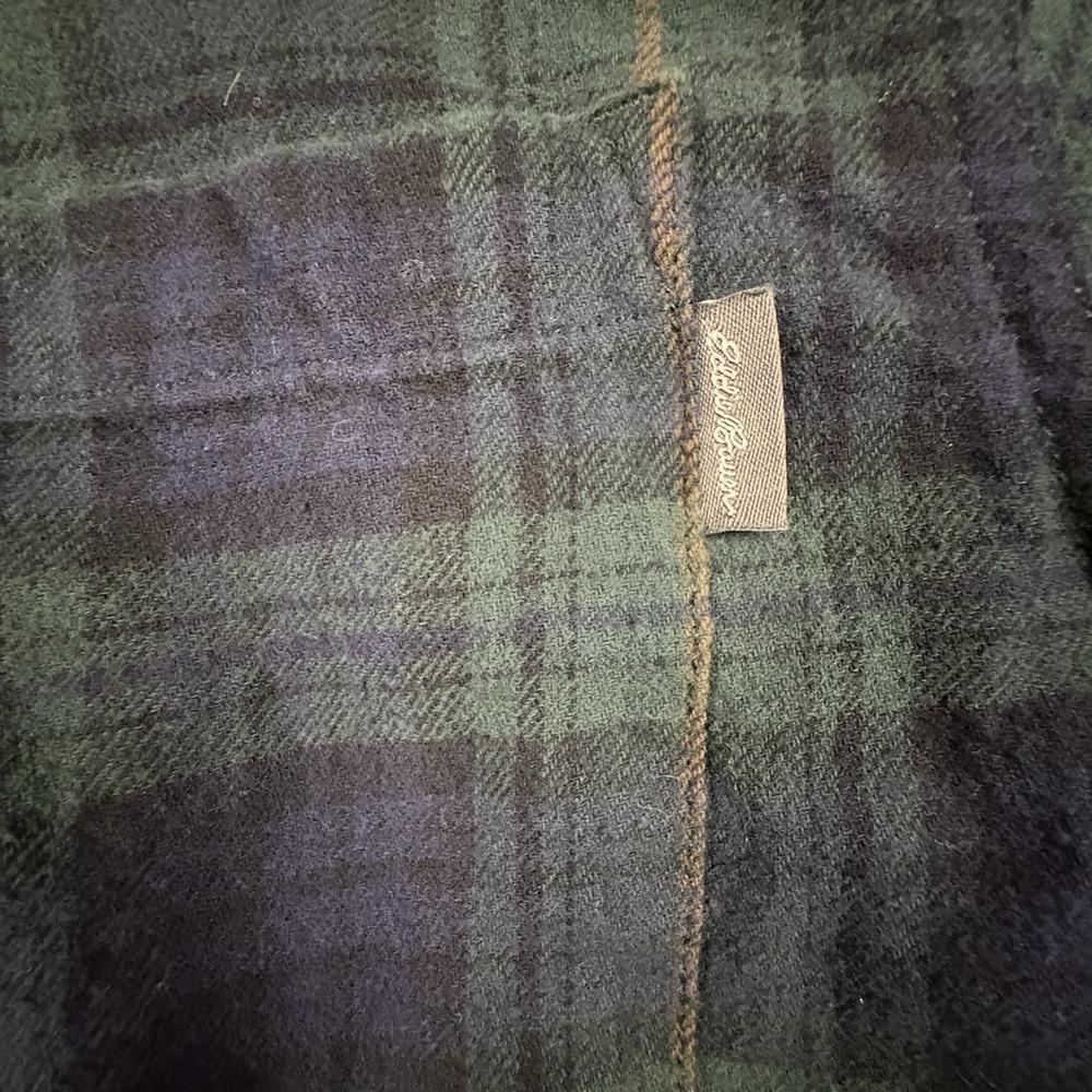 Eddie Bauer Men's L Flannel Plaid‎ LS Button Up Cotton Shirt SEE DESCRIPTION - Picture 6 of 16